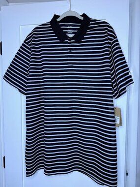 Men's Nike Victory Stripe Polo Black Size 2XL Dri-Fit
